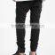 Destroyed biker denim jogger black wash man biker jogger jeans jeans for men black biker jeans(lotbike067)