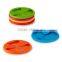 Round shaped silicon rubber wine glass coaster withc custom logo