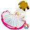 Good Quality 2015 New Design Cute Cherry Chiffon Dog Dresses Princess Hot Pink Dot Print Sweet Heart Tutu Dress For Pet Dog