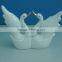 Love ceramic handpainted gold wedding gift couple swan