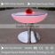 Elegant popular stainless steel rack led round coffe table, led cocktail table with IR remote control