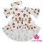 Poupular printing pattern dress with bow headband accept customized simple frock design
