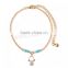 New Fashion Zinc Alloy Anklet iron chain with Glass Seed beads jewelry