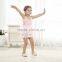 Pink flower ruffle dress small girls lace dress birthday party dress with bandage