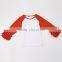 Fashionable tops blank raglan t shirt wholesale ruffled sleeves