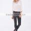 Good looking woman blouse white lace chiffon 3/4 blouse