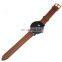 Customized Logo Black Case Brown Leather Japan Quartz Movement MEN Wrist Watch