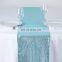 Custom Good Quality Lake Blue Sequin Table Runner For Wedding