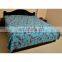 Gold Wholesaler Indian Bird of Paradise Sari Kantha Quilt Bedspread