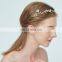 Sweet Bridal Headband Tiara Pearl Charm Centered Blue Flower Hair Vine Girls Headpiece Wedding Prom Dancing bobby Hair Accessory