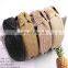 Bohemian Summer Straw Weaving Top Knotted Headband Cross Handmade Wide Hair Hoop Women Girls Elastic Hair Bands Hair Accessories