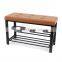 Customized Modern and Practical Metal Fabric Shoe Stool Shelves Storage Bench With Buttons for Living Room