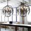Retro antique iron cage decorative chandelier light modern