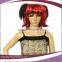 red and black short ponytail halloween party wigs