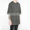 wholesale blank no label men short sleeve 100% cotton longline oversize mens tshirt