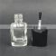 12ml empty mini square nail polish bottle with black cap and brush