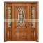 Mahogany Solid wood carved front double door design safe and soundproof entry wood doors