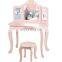Tri-Folding Mirror Desk for Girls  Dressing Table