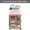 Bedside Table Wooden with Lockable Wheels