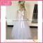 White cartoon long bubble dress girl dress with flower girl dress kid clothes