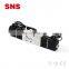 SNS 4V2 series pneumatic 5/2 way solenoid operated directional control valve, 12V/24VDC/220VAC solenoid valve