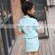 lotus leaf botttom children girl suit dress short sleeves baby girl dress OEM service