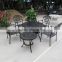 Charcoal Wood Burning Round Cast Aluminum Metal Outdoor Patio Garden Home Yard 4 Seat Barbecue Table Chair Set
