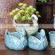 Jingdezhen ceramic factory relief swan animal flower pot for desk decor