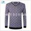 2016 new design v -neck patterned fashion man sweater geometrical design trendy