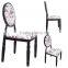 metal material round back french dining chair