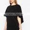Hot Sale lady blouse short sleeve kimono Black blouse 2015