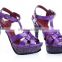 Fashion pretty 2016 large sizefashion sandals handmade purple high heel ladies golf shoes