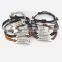 Custom jewelry leather strap logo id bracelets for men