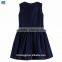 NOVA2015 latest fashion dress with high quality butterfly floral embroiderd kids girls sleeveless dresses with shivering collar