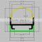 QS-A57 19x19mm LED Aluminium Profile With Flange Used For Pendant Light