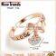Fashion bow tie ring with heart pendant gold heart ring wholesale