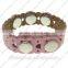 CJ3839 Ginger snaps bracelet, net leather charm bracelet, ladies leather cuff bracelet