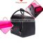 2016 Promotional Professional Zipper PU Black Round Small Leather Makeup bag