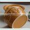 3d ceramic old style soup bowl with fruit emboss