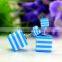 Korean Style Sweet Chromatic Candy Geometry Earring Accessory Two Size Stripe Square Double Side Clip-on Earrings For Teenagers