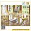 Simple design rectangle thick wood slab dining table