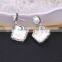 Natural Freshwater Pearl Earrings, With Crystal Zircon Paved Stud Pearl Gem Jewelry Earrings