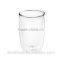 clear borosilicate glass double glass cup for factory