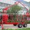 3 tons log trailer with crane/logger crane with CE certificate