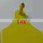 yellow ear tag with female tag and male tag in same size 60*56 mm