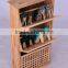 Oil Chinese Catalpa Wood Grid Three Layers of Cabinets
