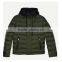 custom men winter faked down padded jacket with contrast hood