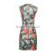 China supplier Women Woven Garment Factory ladies' sleeveless slim fit flora printed round-necked designer one piece party dress