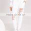 OEM service fashion cheap white ripped front jogger pants