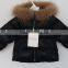 baby boys black color faux fox fur coollar down jacket